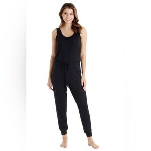 Softies Black Dream Scoop Neck Jogger Jumpsuit Size Medium
